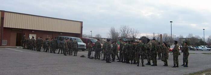 Here we are, standing around